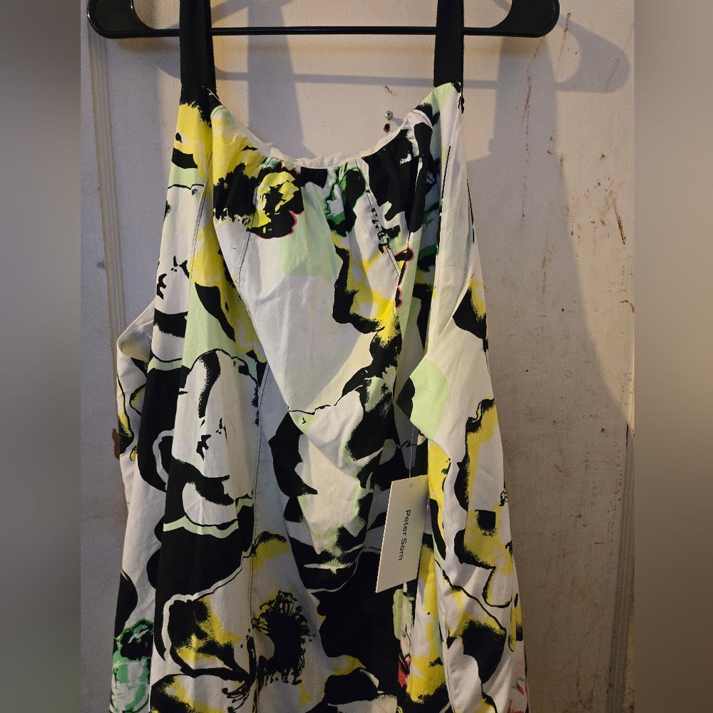 Peter Som Floral Maxi Dress - Black, White, Yellow, Green